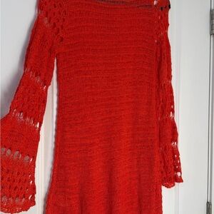 CROCHET KNIT MINI DRESS